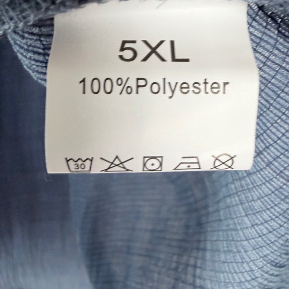 Womens 5XL Blue Crinkle Textured Button Down Shirt Shorts Set Relaxed Vacation - Picture 7 of 10